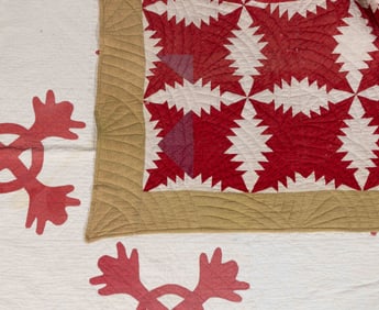 NORTH CAROLINA ATTRIBUTED PIECED AND APPLIQUE QUILTS, LOT OF TWO