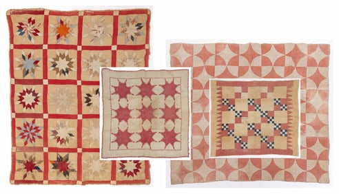 AMERICAN PIECED QUILTS, LOT OF FOUR