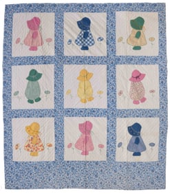 AMERICAN "SUNBONNET BABY / ROMPER BOY" APPLIQUE YOUTH KIT QUILT