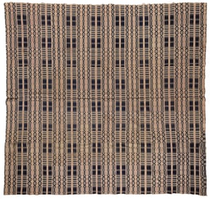 SOUTHWESTERN / VALLEY OF VIRGINIA "TENNESSEE TROUBLE" OVERSHOT COVERLET