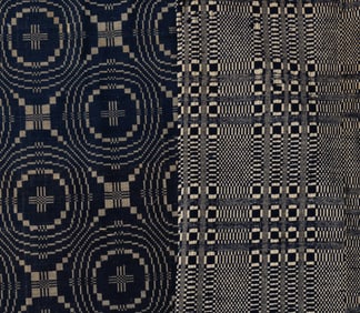 AMERICAN OVERSHOT COVERLETS, LOT OF TWO