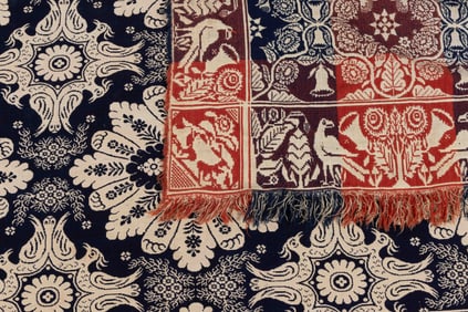 AMERICAN DOUBLE WEAVE COVERLETS, LOT OF TWO