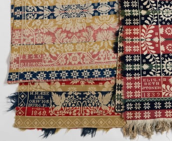 PENNSYLVANIA, AND POSSIBLY OTHER, DATED JACQUARD COVERLETS, LOT OF THREE