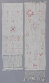 PENNSYLVANIA LINEN PLAIN-WEAVE HAND / SHOW TOWELS, LOT OF TWO