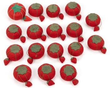 VINTAGE FIGURAL FABRIC PINCUSHIONS, LOT OF 17