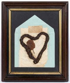 TENNESSEE ASSOCIATED BRAIDED HAIRWORK VALENTINE OR MOURNING PIECE