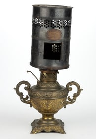 ROCHESTER BRASS TABLE LAMP WITH PARLOR HEATER