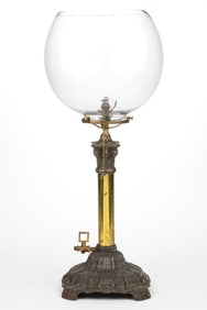 VICTORIAN MIXED METALS TABLE GAS STAND LAMP