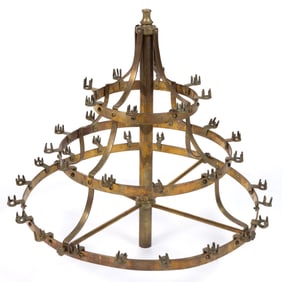 VINTAGE BRASS TIERED CANDLE HOLDER / CHANDELIER