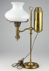 BRASS GERMAN STUDENT LAMP CO. SINGLE-ARM STUDENT LAMP