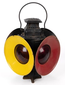 ADLAKE STEAL "NON-SWEATING" FOUR-WAY SIGNAL / SWITCH RAILROAD LANTERN