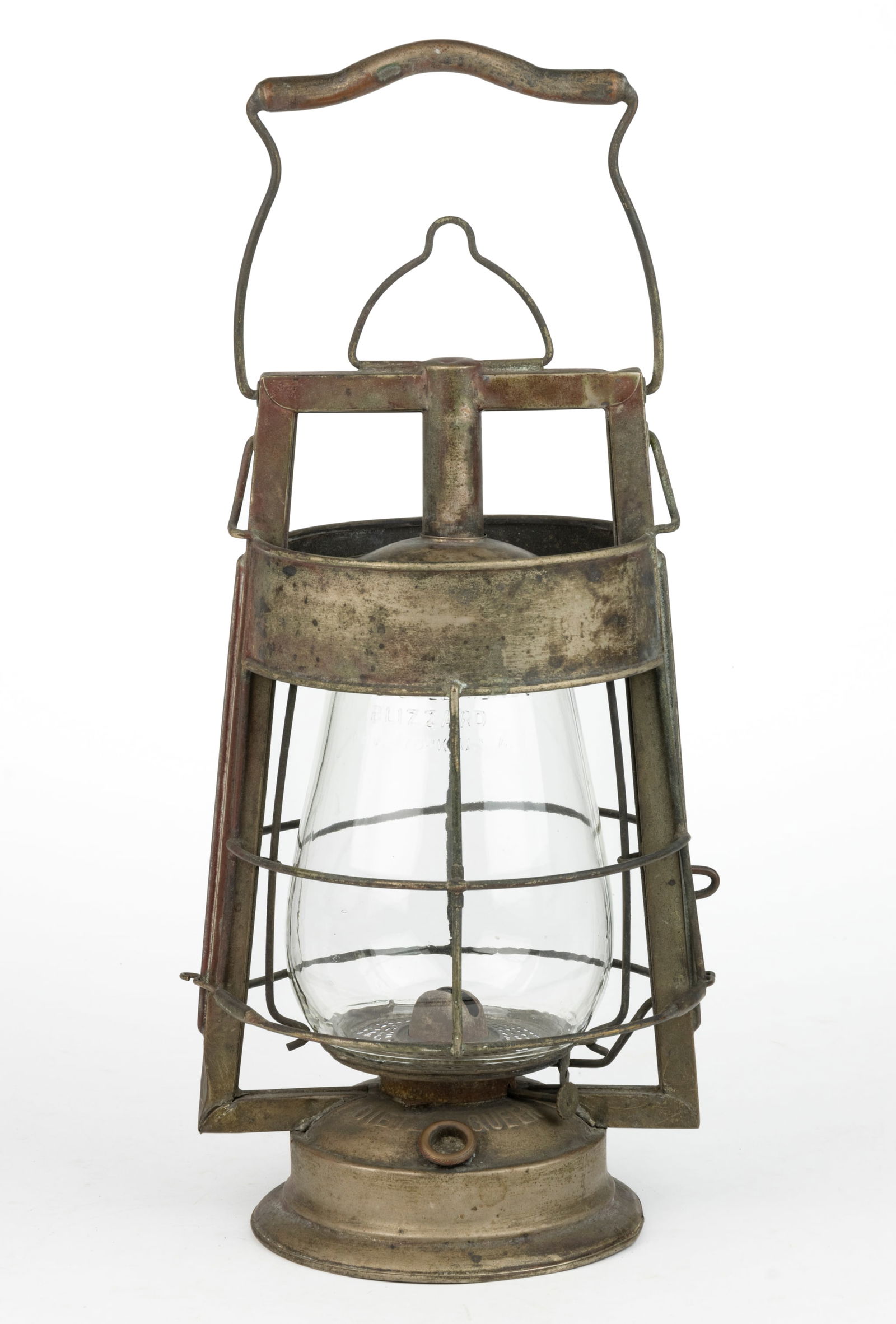 DIETZ "QUEEN" FIRE DEPARTMENT NICKEL-PLATE BRASS HOT-BLAST TUBULAR LANTERN (1 of 2)