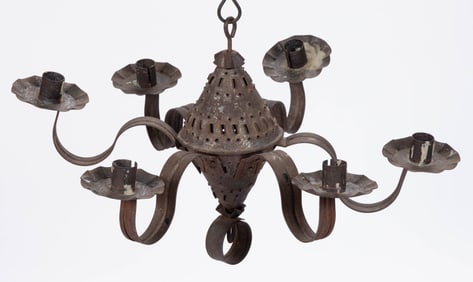 PIERCED AND PUNCHED SHEET-IRON CANDLE CHANDELIER