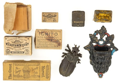 ASSORTED MATCH HOLDERS AND MATCHES, UNCOUNTED LOT