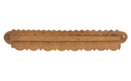 NEW ENGLAND FOLK ART CARVED BALSA WOOD SPOON RACK