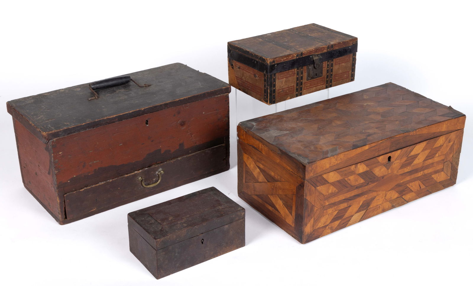 AMERICAN PAINTED AND OTHER BOXES, LOT OF FOUR (1 of 11)