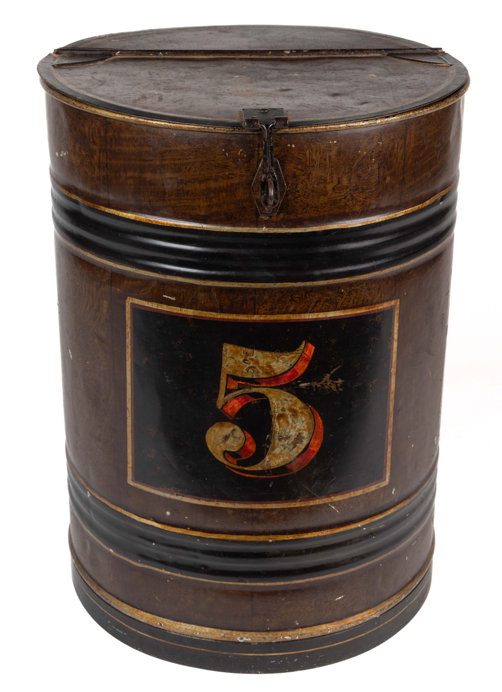 AMERICAN PAINT-DECORATED SHEET-IRON COUNTRY STORE BIN (1 of 5)