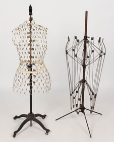 ANTIQUE AND VINTAGE FEMALE DRESS FORMS, LOT OF TWO