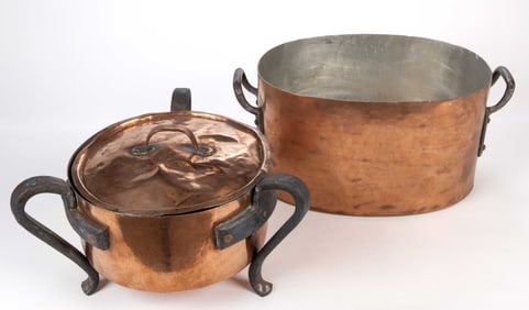 EUROPEAN, LIKELY FRENCH, COPPER COOKWARE ARTICLES, LOT OF TWO