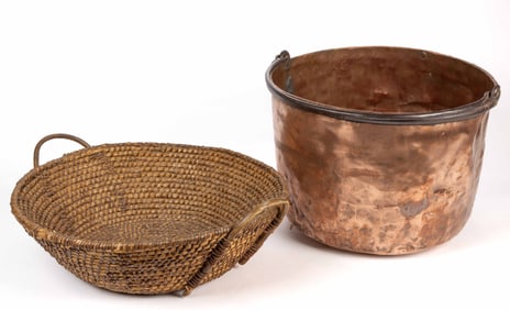 DOVETAILED COPPER APPLE BUTTER KETTLE