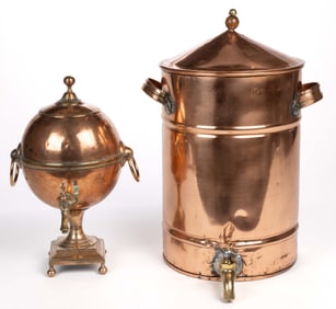 ASSORTED COPPER SERVING ARTICLES, LOT OF TWO