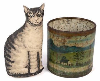 AMERICAN LITHOGRAPH-PRINTED CLOTH CAT STUFFED ANIMAL / PILLOW