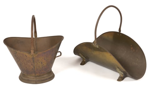 ENGLISH / AMERICAN COPPER HEARTH ARTICLES, LOT OF TWO