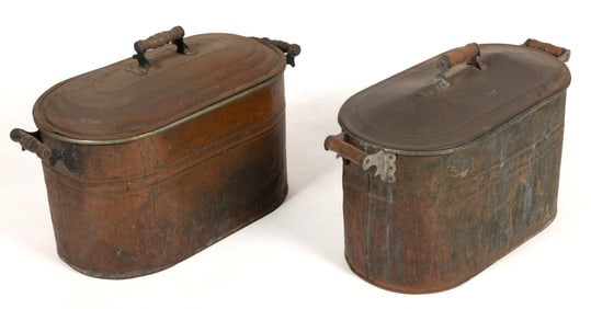 AMERICAN COPPER AND TIN BOILERS, LOT OF TWOQ