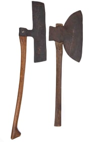 ASSORTED FORGED IRON BROAD AXES, LOT OF TWO