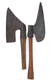 ASSORTED FORGED IRON BROAD AXES, LOT OF TWO
