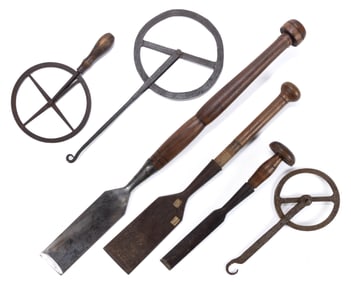 ASSORTED ANTIQUE TOOLS, LOT OF SIX