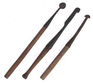 ASSORTED ANTIQUE BARK SPUDS, LOT OF THREE
