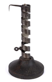 SIGNED WROUGHT-IRON SPIRAL CANDLESTICK