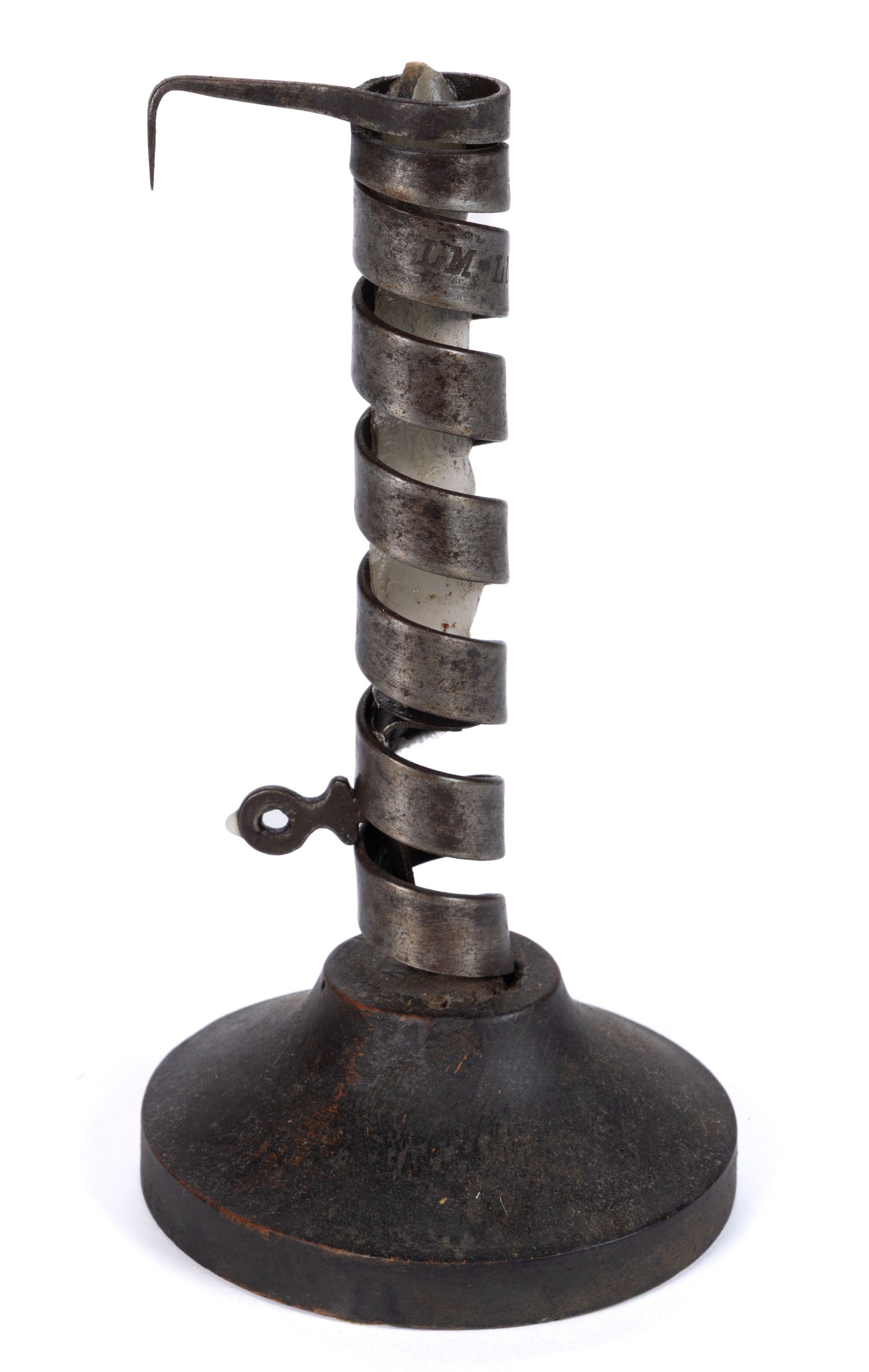 SIGNED WROUGHT-IRON SPIRAL CANDLESTICK (1 of 2)