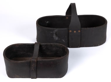 ANTIQUE LEATHER FARRIER'S TOOL TOTES, LOT OF TWO