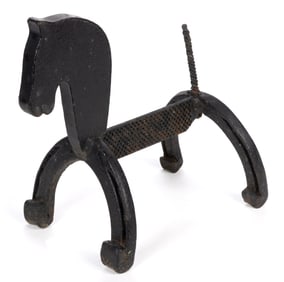 COUNTRY WROUGHT- AND CAST-IRON HORSE BOOT SCRAPER