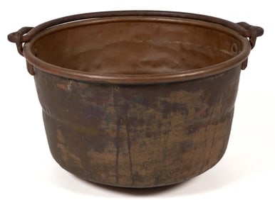 SIGNED J. P. SCHAUM (LANCASTER, PENNSYLVANIA, 19TH CENTURY) COPPER APPLE BUTTER KETTLE