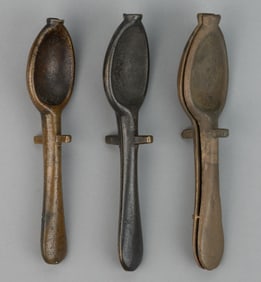 CAST BRONZE MOLDS FOR PEWTER TABLE SPOONS, LOT OF THREE