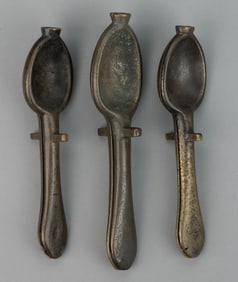 CAST BRONZE MOLDS FOR PEWTER TABLE SPOONS, LOT OF THREE