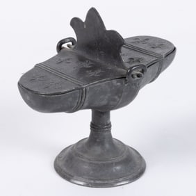 PEWTER FOOTED NAVETA / CEREMONIAL / INCENSE BOAT