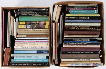ASSORTED ARCHITECTURE AND INTERIORS REFERENCE VOLUMES, UNCOUNTED LOT IN TWO BOXES