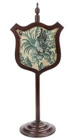 ENGLISH MAHOGANY TABLE CANDLE SCREEN / SHIELD
