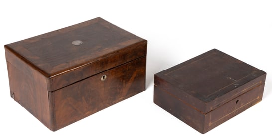AMERICAN OR ENGLISH DRESSER BOXES, LOT OF TWO