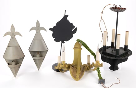 HAROLD MARSHALL GOODMAN, SR. REPRODUCTION COLONIAL TIN LIGHTING FIXTURES AND ACCESSORIES, LOT OF