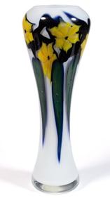 JEREMIAH LOTTON (AMERICAN, B. 1982) MULTI-FLORA STUDIO ART GLASS VASE