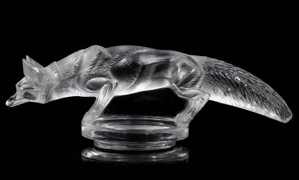 RARE LALIQUE RENARD FIGURAL FOX ART GLASS CAR MASCOT