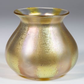 LOETA SILBERSTREIFEN IRIDESCENT ART GLASS VASE