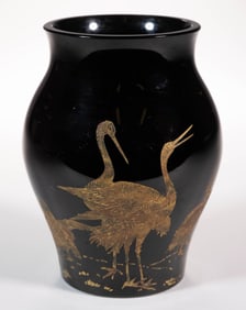 RUDOLF WELS (CZECHOSLOVAKIA, 1882-1944) FOR MOSER "HYALIT MIT GOLDPLASTIK" VASE