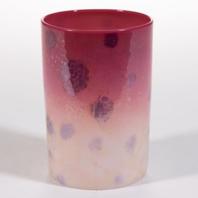 NEW ENGLAND PEACHBLOW AGATA TUMBLER