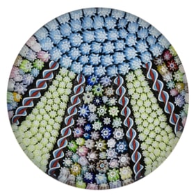 CONTEMPORARY PERTHSHIRE SUNRISE MILLEFIORI ART GLASS PAPERWEIGHT